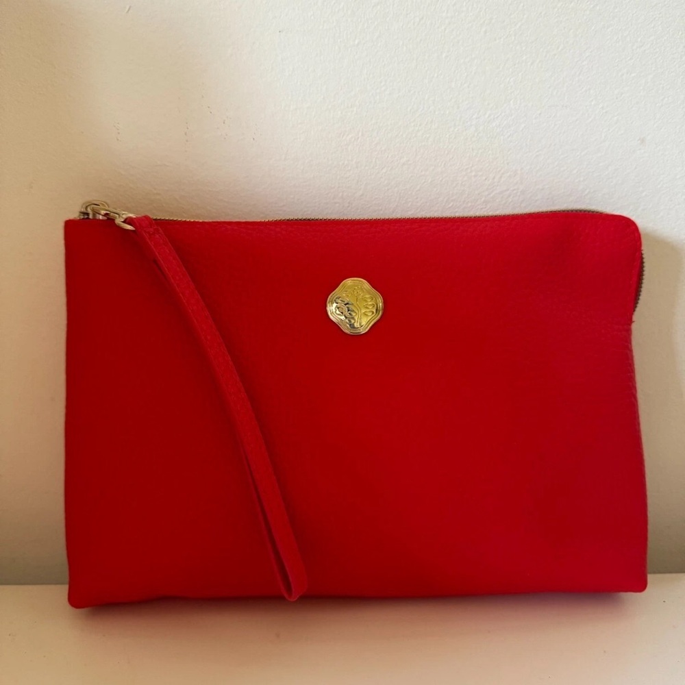 Shiseido Red & Gold Makeup Toiletry Bag NEW clutch wristlet